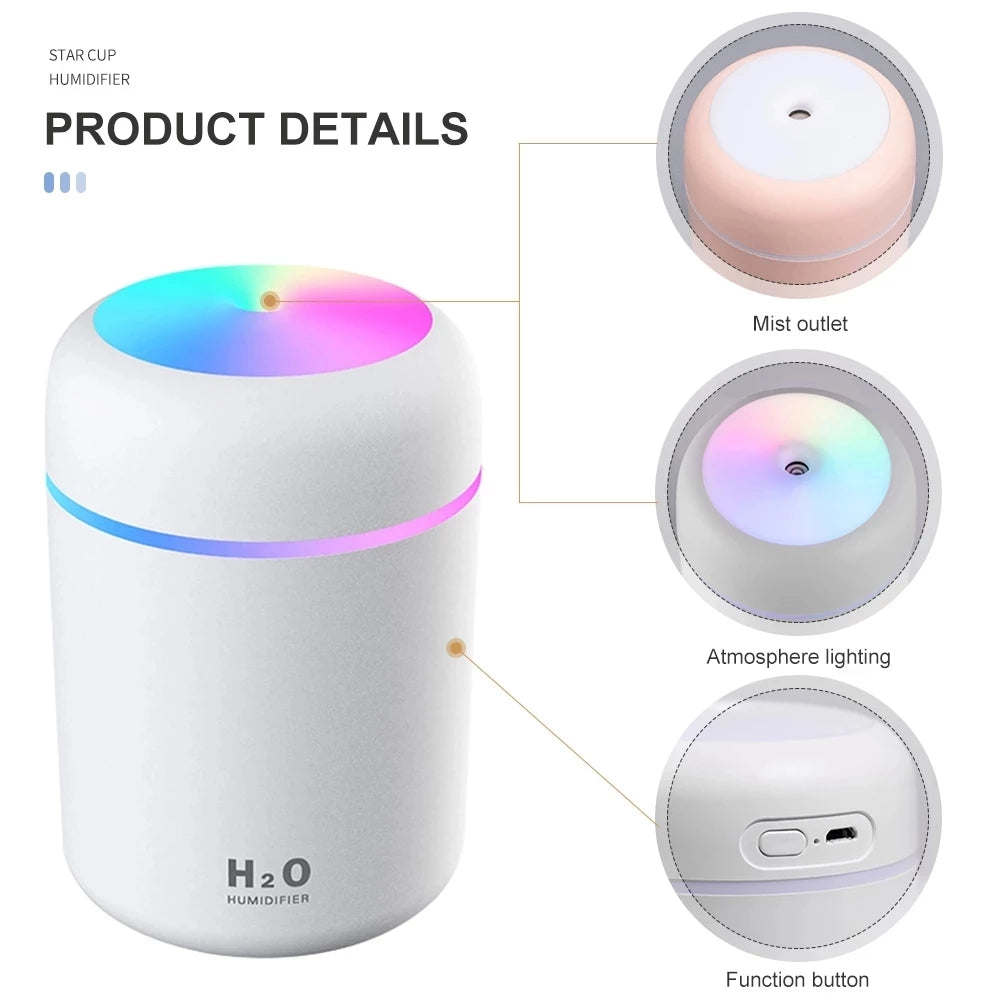 Midifi Portable 300ml Electric Air Humidifier - Aromatherapy for use in the car or at home!